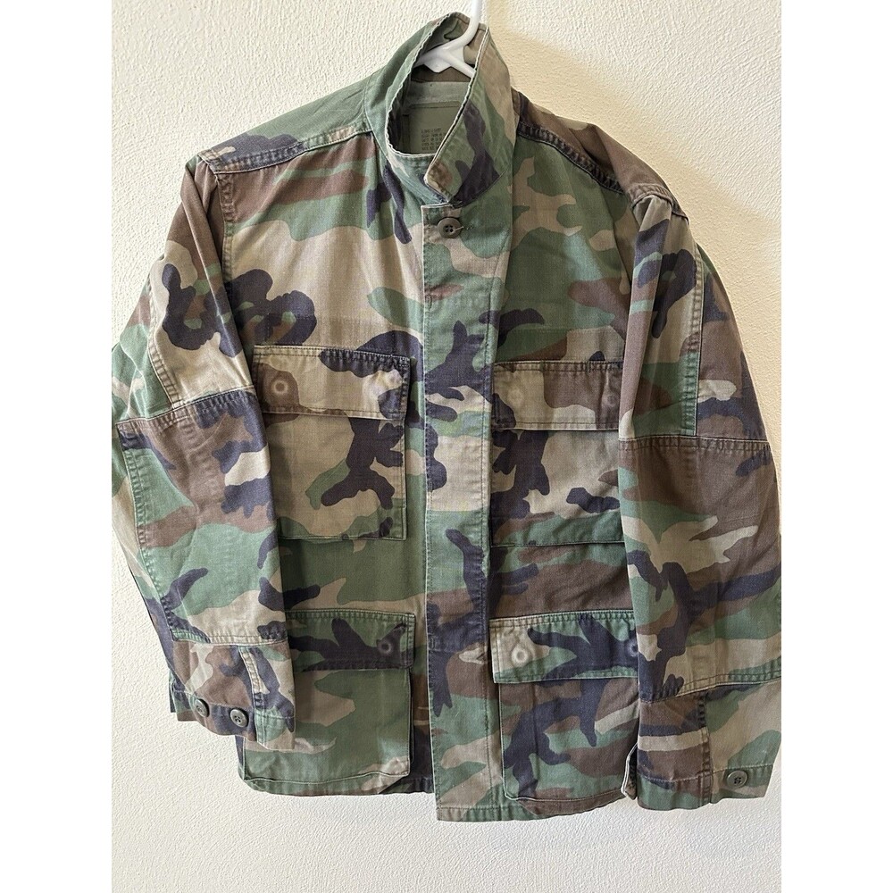 Vintage Woodland Coat Active Combat Camo Jean Uniform XS X Short